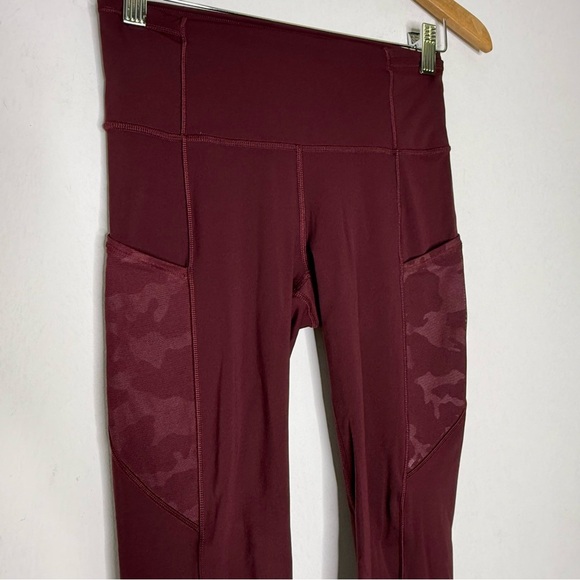 Lululemon Invigorate High-Rise Tight 25” – Burgundy Camo Mesh – Size 4 - Picture 5 of 6